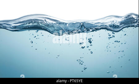 Water and air bubbles over white background Stock Photo