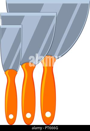 Colorful cartoon construction spatula set Stock Vector