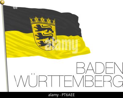 Baden Wurttenberg regional and lander flag, Germany, vector illustration Stock Vector