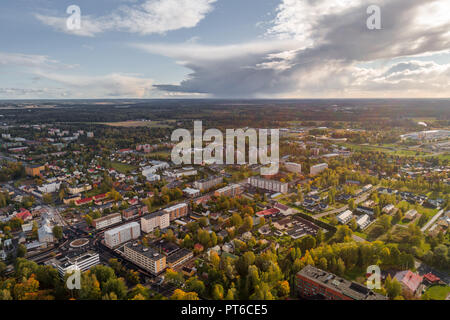 City view of the small city of Forssa taken with a drone, Finland Stock Photo