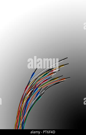 Colored Wires with Jack Plugs Stock Photo