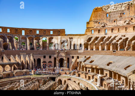 Interior view of the Roman Colosseum in the city of Rome, taken September 2018,Rome,Italy Stock Photo