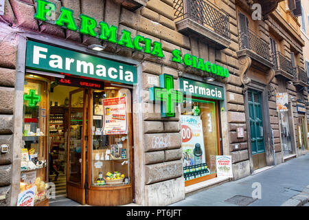 Drugstore chemist shop in Rome city centre,Lazio,Italy Stock Photo