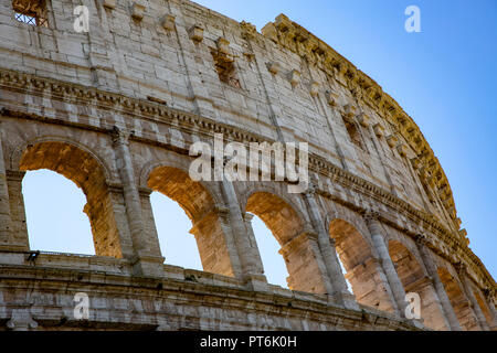 Roman Colosseum amphitheatre , an historic attraction in the city of Rome,Italy Stock Photo