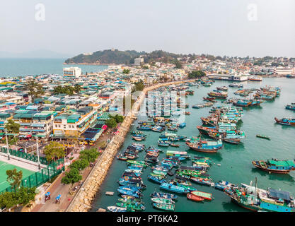 Cheung Chau Island Aerial Shot, Hong Kong Stock Photo