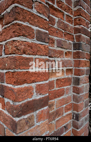 Victorian Red Brick detail in garden wall Stock Photo