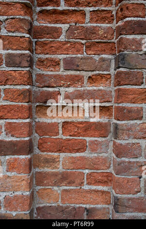 Victorian Red Brick detail in garden wall Stock Photo