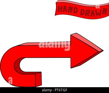 Arrow sign. Red hand drawn sketch Stock Vector Image & Art - Alamy