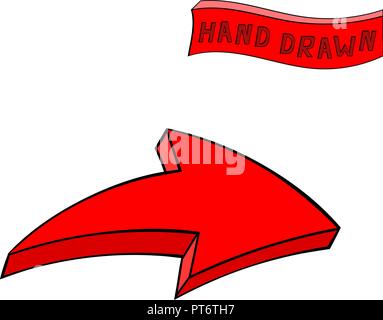 Arrow. Red sign. Hand drawn sketch Stock Vector Image & Art - Alamy