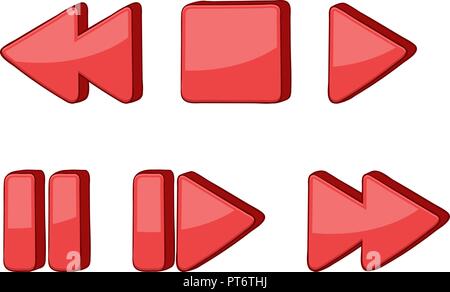 Media buttons. Red signs Stock Vector