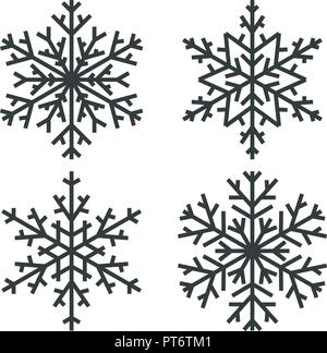 Snowflakes. Black winter design elements Stock Vector