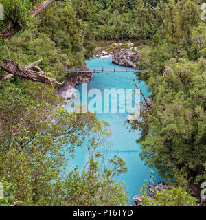 Hokitika river gorge known for its turquoise water, west coast, hiking in New Zealand. Stock Photo