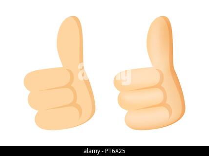 Thumbs up icon in flat and cartoon style Stock Vector