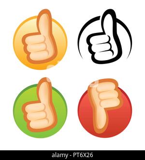 Beautiful Style Thumb up and down icons Stock Vector