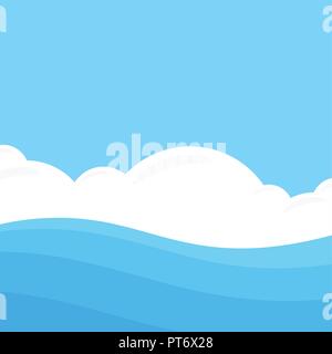 Seascape in Flat style Stock Vector