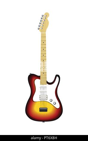 Electric guitar isolated on white Stock Vector