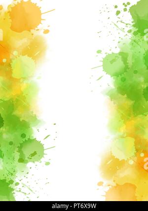 Background with colorful watercolor imitation splash blots frame. Template for your designs. Stock Vector