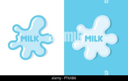 Set of Icons with Milky Drops Stock Vector