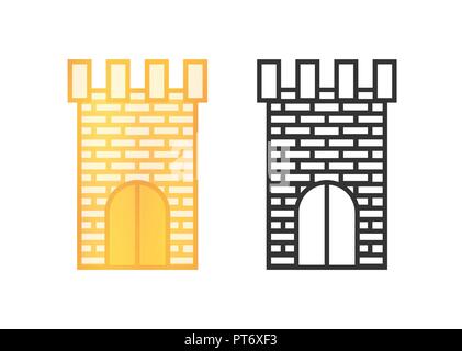 Icons of Castle Towers Stock Vector