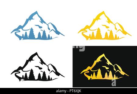 Set of Nature Symbol Illustrations Stock Vector