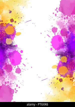 Banner with colorful watercolor imitation splash blots frame. Template for your designs. Stock Vector