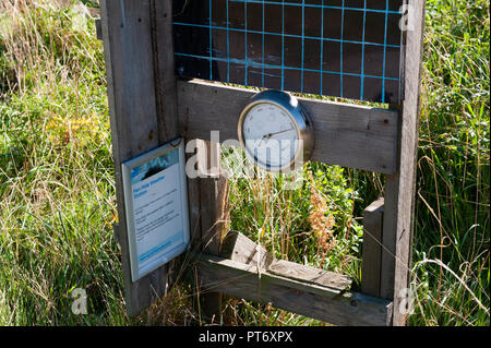 Weather centre at RSPB Nature Reserve, Titchwell Marsh, Norfolk, UK. Stock Photo