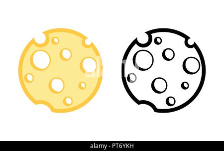 Set of Round Icon in color and black design Stock Vector