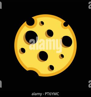 Porous Cheese Round form with Holes Stock Vector