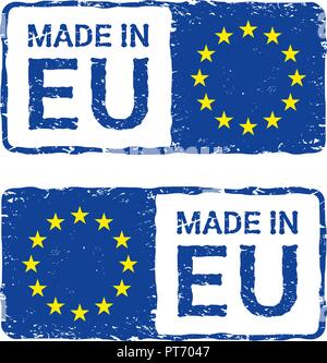 Made in European Union, EU vector letter stamp. Stock Vector