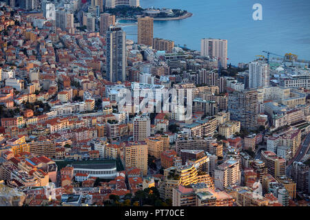 View of Monte Carlo from the Dog's Head rock, France Stock Photo