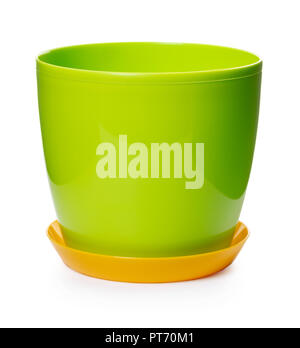 new flower pot on white isolated background Stock Photo