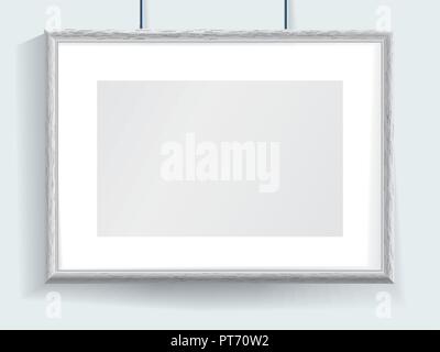 Horizontal vector grey border. Frame picture or certificate. Vector Blanket for interior print Stock Vector