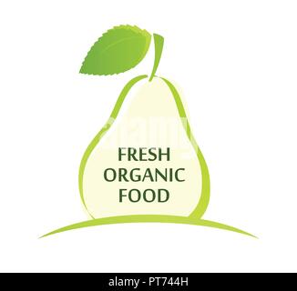 Logo with Silhouette of Pear Stock Vector