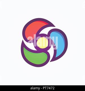 Abstract Logo in Form of Swirl for Hight Tech Company Stock Vector