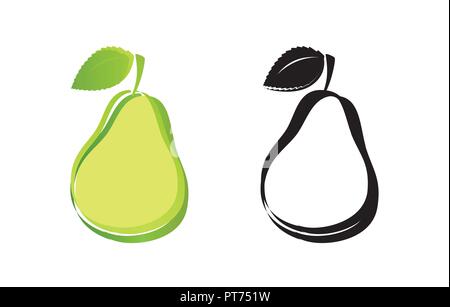 Natural Green Pears Stock Vector