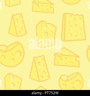 Vector Seamless Background with Porous Cheese Stock Vector