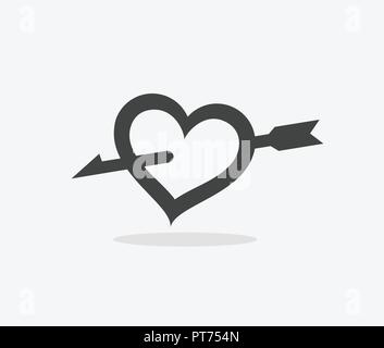 Heart pierced with an arrow Stock Vector