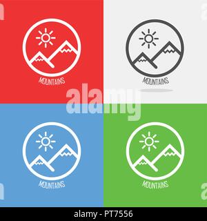 Set of Logos with Swiss Alps Stock Vector