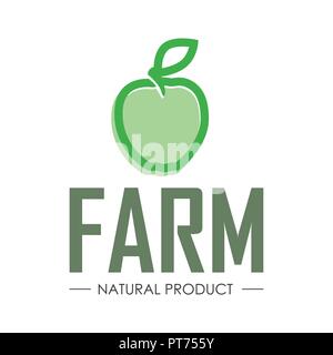 Logo for Agriculture Farm with Natural Fruits and Vegetables Stock Vector