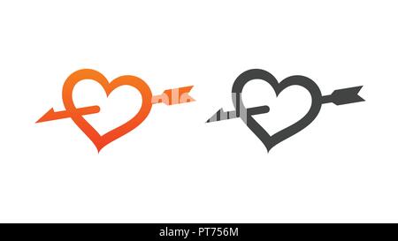 Heart Pierced by Arrow Stock Vector