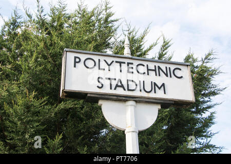 The Polytechnic Stadium -  a sports venue on Hartington Road, Chiswick, London, UK Stock Photo