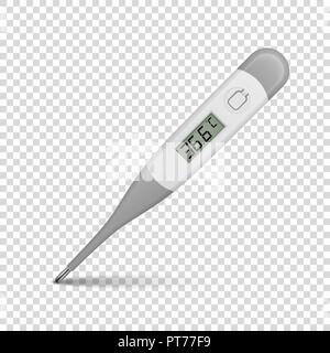 3D Realistic Thermometer icon, glass bulb with mercury, measuring  instrument for air temperature and body temperature isolated vector symbol  on a white background. 17343053 Stock Photo at Vecteezy