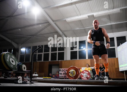 Karlsruhe Durlach, Deutschland. 06th Oct, 2018. Kevin Swiss (Durlach). GES/Wrestling 1st Bundesliga: KSV Durlach - AC Mutterstadt, 06.10.2018 Sport: 1st. German Weightlifting League: SV Durlach - AC Mutterstadt, Durlach, October 6, 2018 | usage worldwide Credit: dpa/Alamy Live News Stock Photo