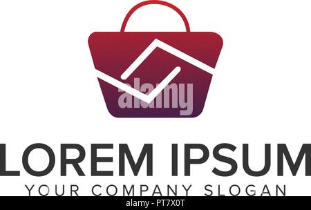bag shoping Logo design concept template Stock Vector