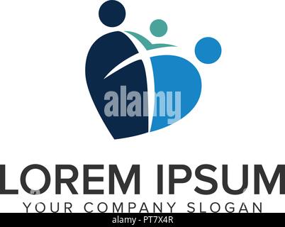 love family Logo design concept template Stock Vector