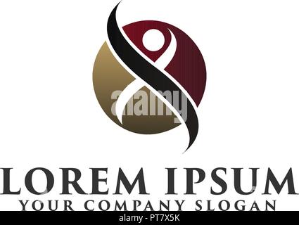 luxury people circle Logo design concept template Stock Vector