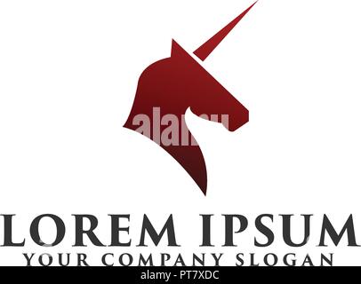 luxury unicorn Logo design concept template Stock Vector