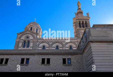 The historic church Notre Dame de la Garde of Marseille in South France . Stock Photo