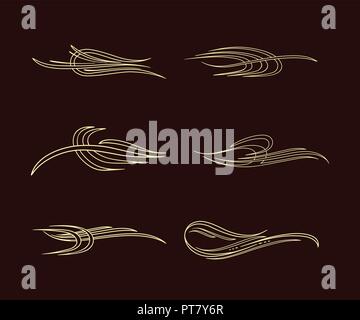 pinstriping stripe america style collection set Stock Vector