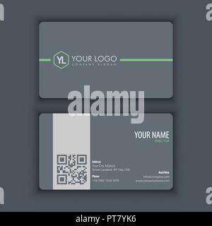 Modern Creative and Clean Business Card Template with grey color Stock Vector